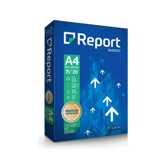 Resma De Papel Bond Sulfito A4 Report Premium 75g 500 Hojas Blanco