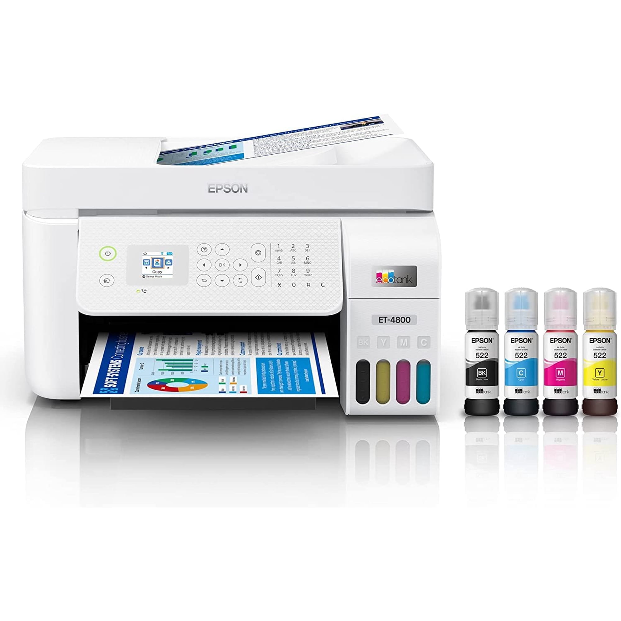 Impresora Epson Et-4800 Inalámbrica Multifuncional A Color De Inyección De Tinta