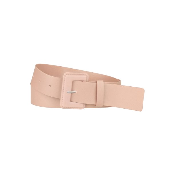 INSPIRE CHIC Cinturones Puros para Damas de Talla Grande, Cinturón de Cintura Ancho con Hebilla Rectangular Ajustable para Vestido 35.04-41.34" Rosa