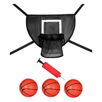 Magideal - Trampolín Aro De Baloncesto Soporte De Baloncesto Jardín Niños Niñas Baloncesto Juego De Portería Fácil De Instalar Tablero Trasero Ligero Accesorios Negro 45X35Cm