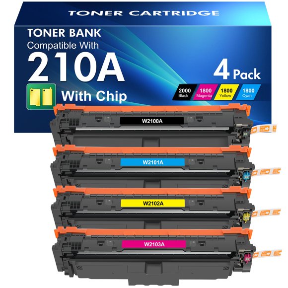 Cartuchos de tóner Toner Bank 210A (paquete de 4) con chip
