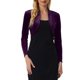 thumbnail image 1 of INSPIRE CHIC Chaqueta Bolero Corto de Terciopelo con Manga Larga y Frente Abierto para Mujer Púrpura L, 1 of 6