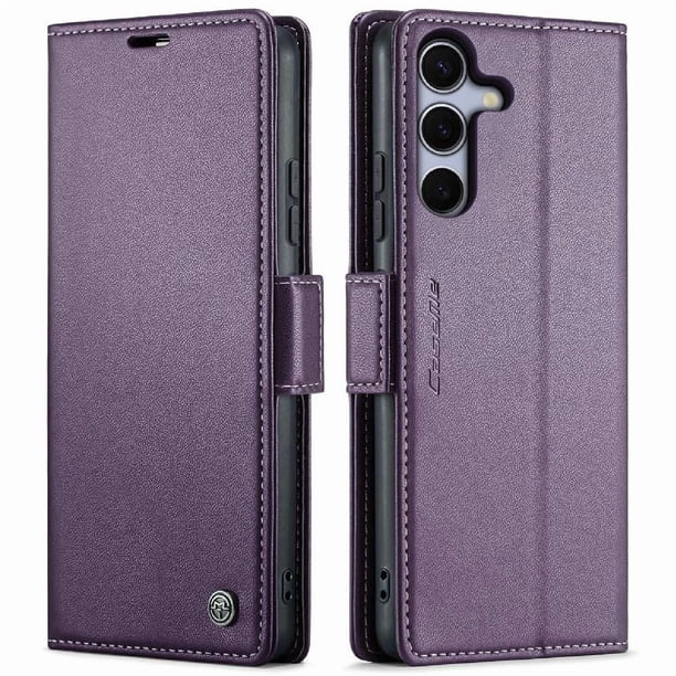 CaseMe tipo cartera Samsung Galaxy S25 con cierre magnético, RFID, tarjetero, soporte, carga inalámbrica