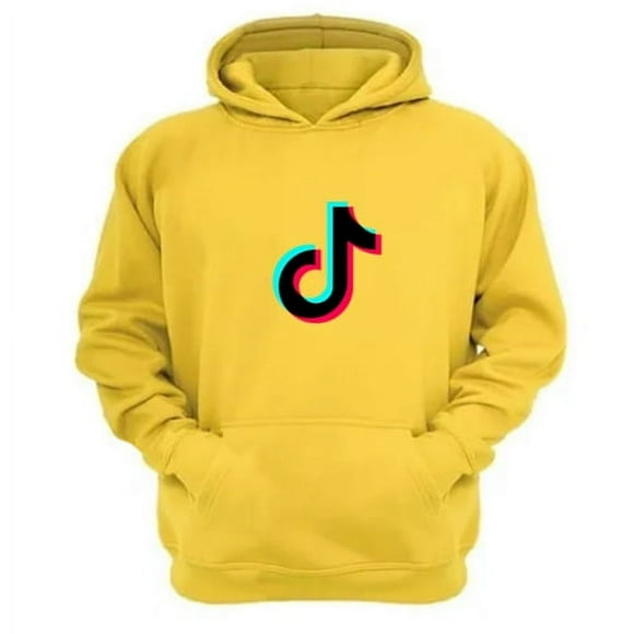 Polerón Canguro Tik Tok Amarillo Talla S Unisex
