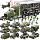 thumbnail image 1 of Camión De Juguete Green Military Con 12 Vehículos Fundidos A Presión Para Niños A Partir De 3 Años, 1 of 8
