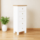 thumbnail image 2 of Cómoda "Kull" Minimalista 5 Cajones Mueble de Madera Slim - Blanco - 55x40x120 cm, 2 of 3
