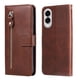 thumbnail image 1 of Funda tipo cartera para Samsung Galaxy S25 Edge con bolsillo con cremallera y ranuras para tarjetas – Función de soporte Marrón, 1 of 5