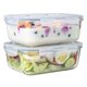 thumbnail image 1 of Recipientes Le'raze para almacenamiento de alimentos, 8 tazas, vidrio grande, 4 unidades, con tapas, 1 of 9