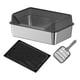 thumbnail image 1 of Bandeja De Arena Para Gatos De Acero Inoxidable Con Parte Superior Abierta Para La Oficina, El Hogar Y El Camping, Color Negro Alto, 1 of 5