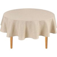 Oem - Mantel De Hule Plastico Mesa Redondo Color 140Cm Beige