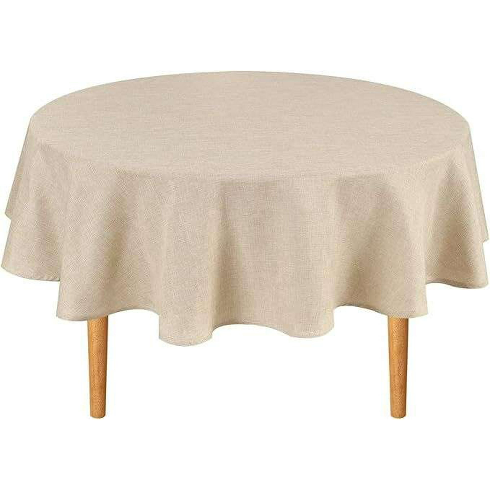 Oem - Mantel De Hule Plastico Mesa Redondo Color 140cm Beige