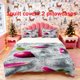 thumbnail image 1 of 3pcs Dragon Fruit Milk Creative Presentation Themed Printed Bedding Set Duvet Cover and Pillowcases, 1 of 5