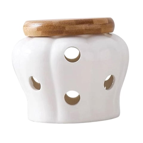 Magideal - Recipiente Para Guardar Ajos, Tarro Para Ajos Con Forma De Calabaza Y Tapa Ventilada, Recipiente Portátil Para Almacenar Ajos, Ideal Como Regalo Para
