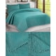 thumbnail image 4 of Cubrecama Con Detalles De Pompones 2 Plazas Color Verde, 4 of 4