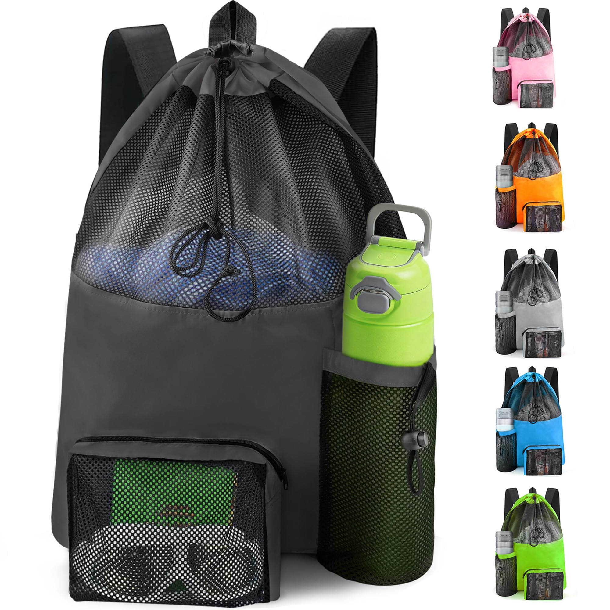 Mochila De Baño Hohom Mesh Beach Con Cordón Impermeable
