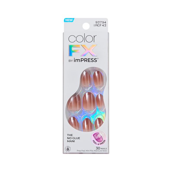 Uñas postizas imPRESS Blissful Radiance Marrón Oval