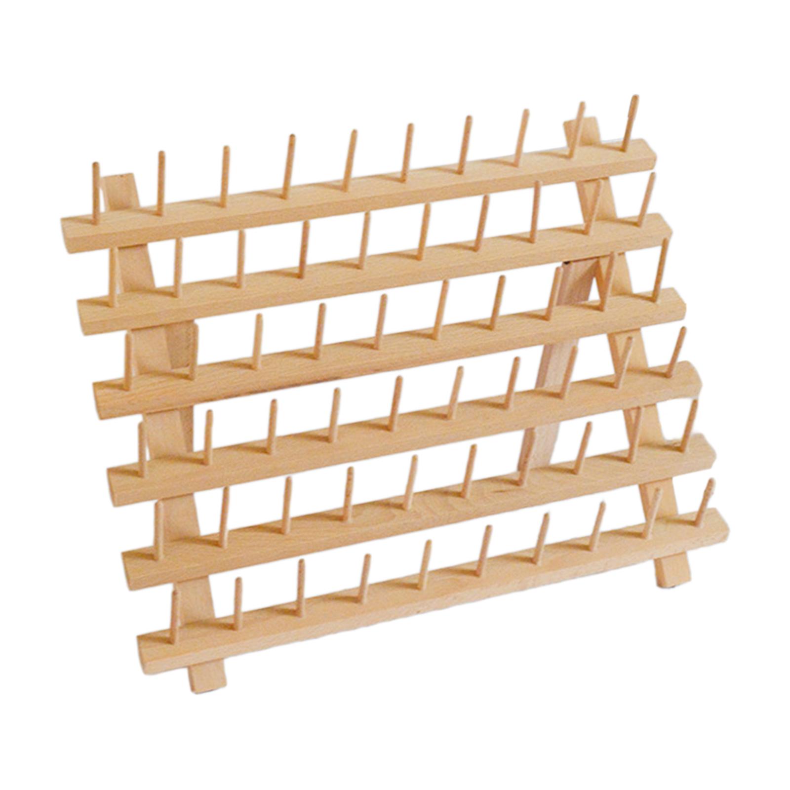Magideal - 1 Estante Portabobinas Organizador De Hilos Soporte De Madera Para Bobinas Herramienta Plegable Adecuado Para Costura Manualidades Almacenamiento 60