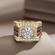 thumbnail image 2 of Anillo de Moissanita de 3 Quilates para Hombre VVS Color D Anillos de Diamante de Moissanita Banda Ancha de Compromiso y Boda Anillos de Hombre de Plata Esterlina 925 Anillo de Oro Joyería para Él, 2 of 7
