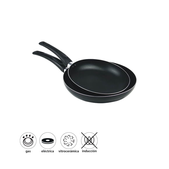 Juego de Sartenes aluminio Antiadherente 22cm-26cm 2 Piezas