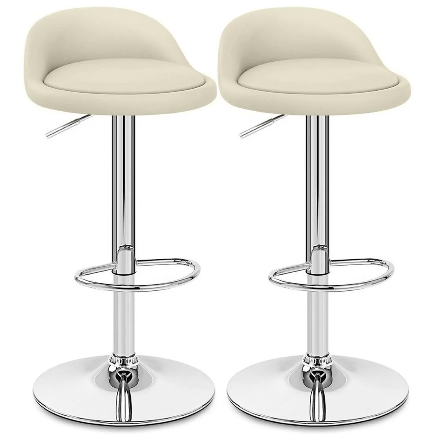 Novahus - Pack 2 Pisos De Bar Altura Regulable Beige