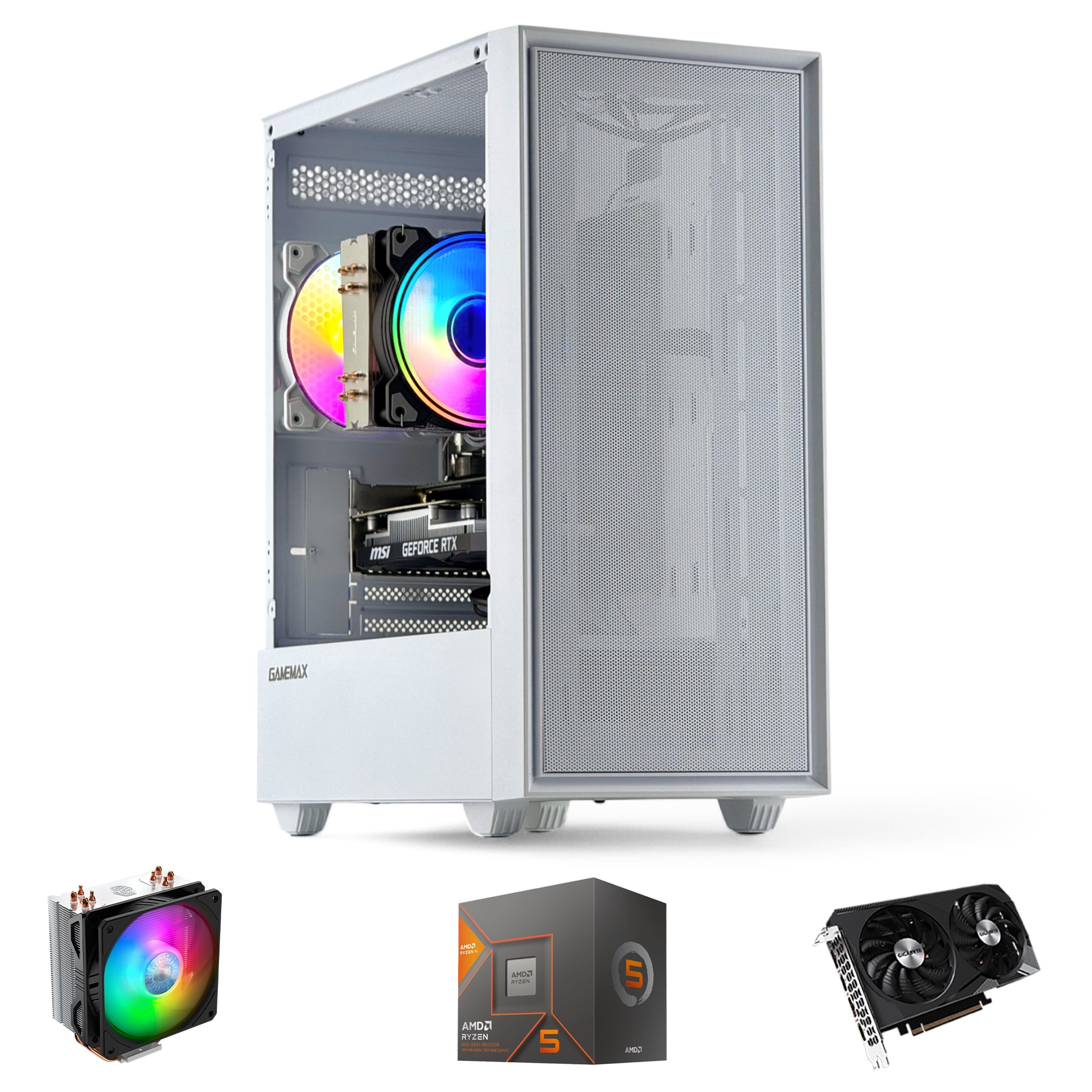 Hyperpc.Cl - Pc Gamer Blanco Amd Ryzen 5 8400F 32Gb Ddr5 1Tb Rtx 3060 Wifi