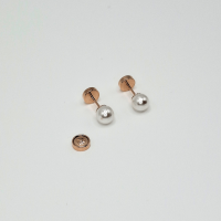 Rba Y Co - Aros Abridores Para Bebé Y Niña Laminado En Oro 20K Modelo Perla.