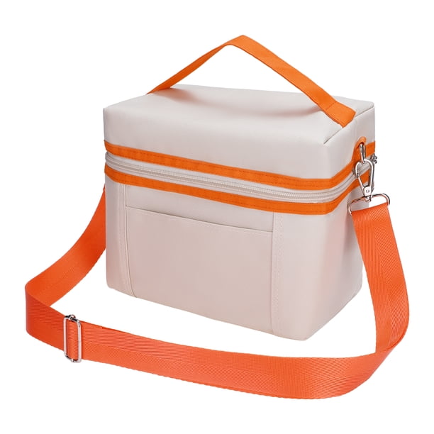 REGALWOVEN Bolsa de Almuerzo Reutilizable para Hombres, Caja de Almuerzo a Prueba de Fugas para Trabajo y Picnic Blanco 8.3*5.1*7.1in