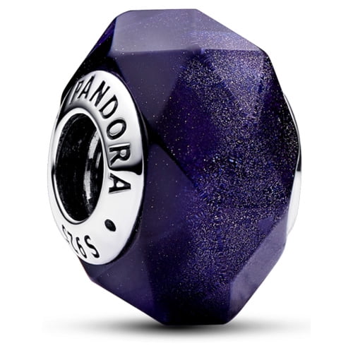 Charm Pandora Faceted Blue Murano Glass