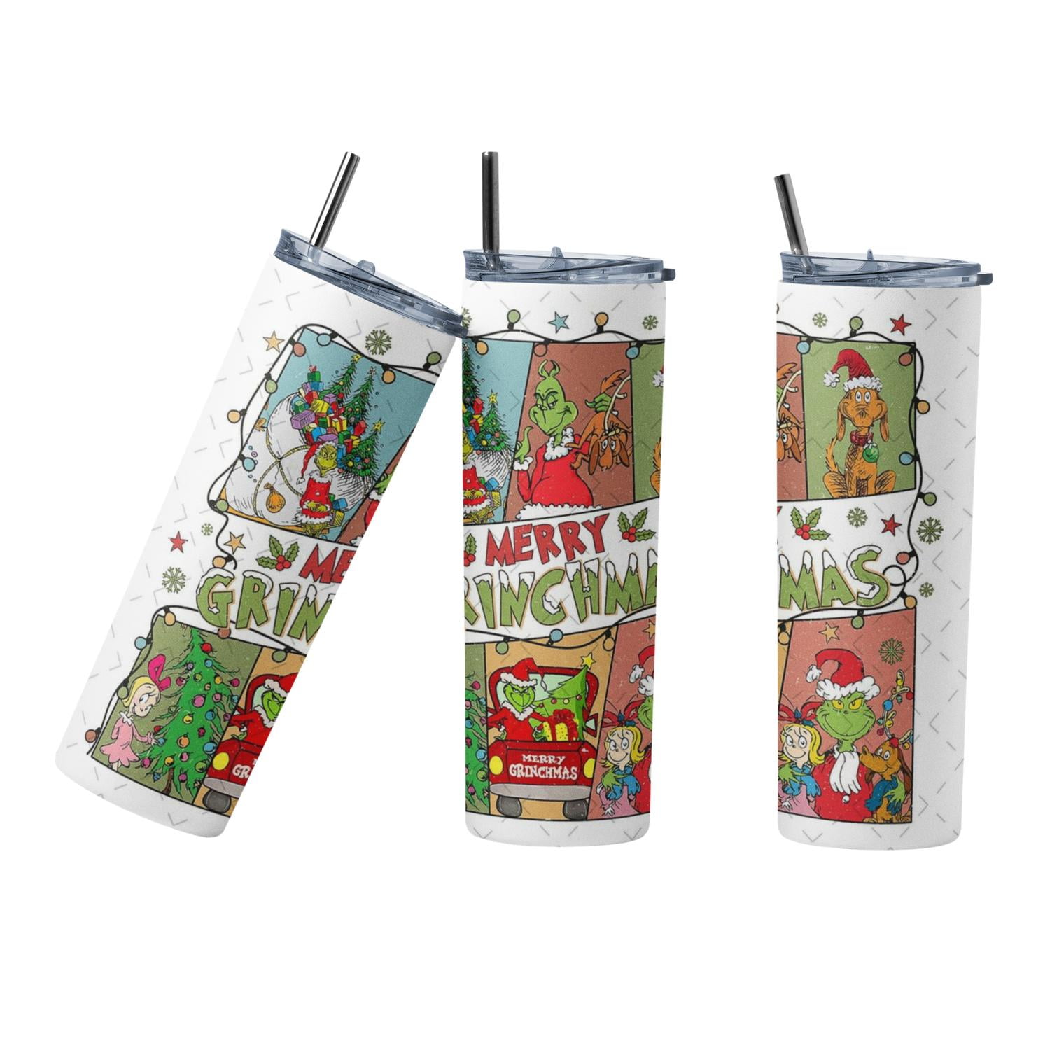 Sm - Termo Botella Térmica Mug Grinch Navidad De Acero Inoxidable Fucsia