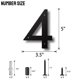 thumbnail image 5 of Número de casa HouSi de 5" en acero inoxidable negro moderno, 5 of 8