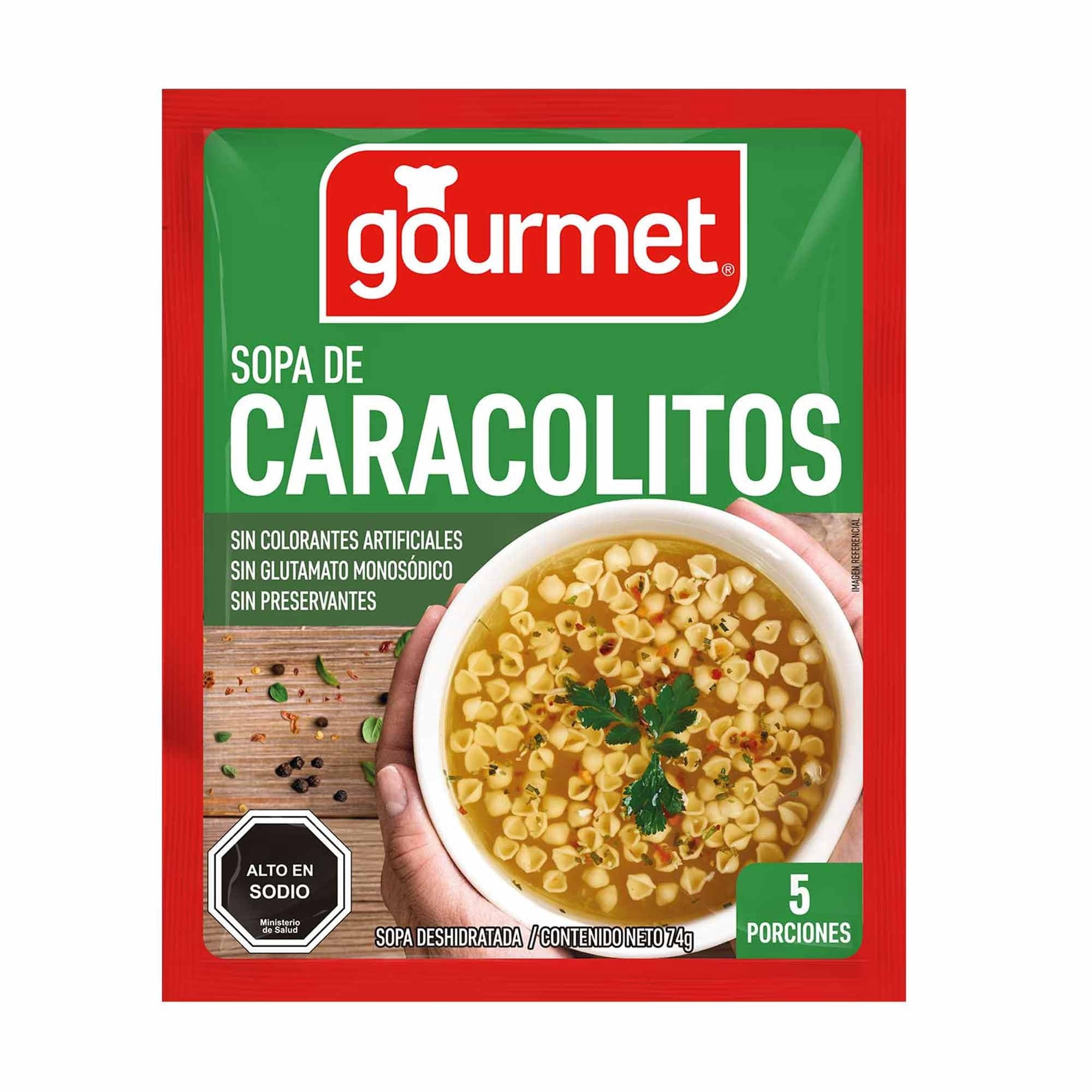 Sopa De Caracolitos (5 Porciones) Sobre 74 g Gourmet