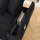 thumbnail image 1 of 111.4 " Black corduroy sofa, armrest with cup holder and storage function, recliner can be changed left and right, suitable for living room bedroom lounge area, 1 of 3