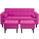 thumbnail image 1 of Sofá Retro 3C + 2 Poufs Felpa Fucsia, 1 of 2