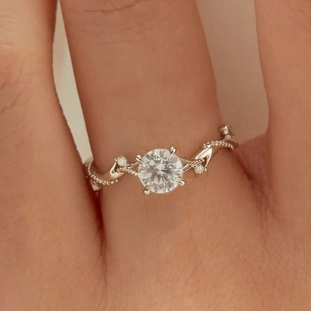 Exquisite Fashion Branch Shape Ring Elegant Rhinestone Decor Ring Jewelry Gift For Women Girl Birthday Valentine's Day Anniversary
