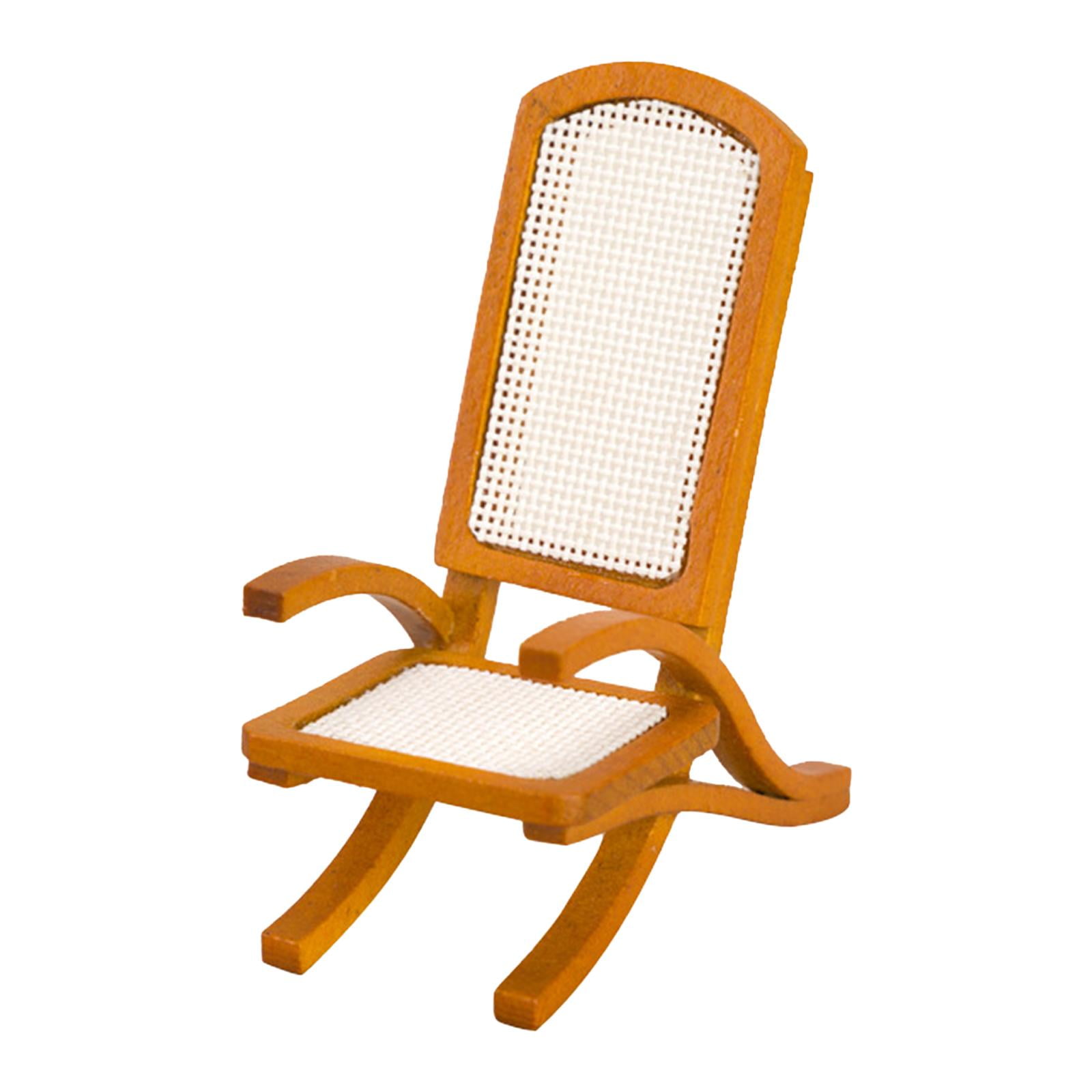 Bothyi - Silla De Mimbre De Madera Para Casa De Muñecas, Sillón En Miniatura Para Playa, Balcón Interior, 1:12