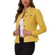 thumbnail image 4 of INSPIRE CHIC Chaquetas de Mezclilla para Mujer Cuello Alto Mangas Largas Chaquetas de Jean Cortas Amarillo S, 4 of 6