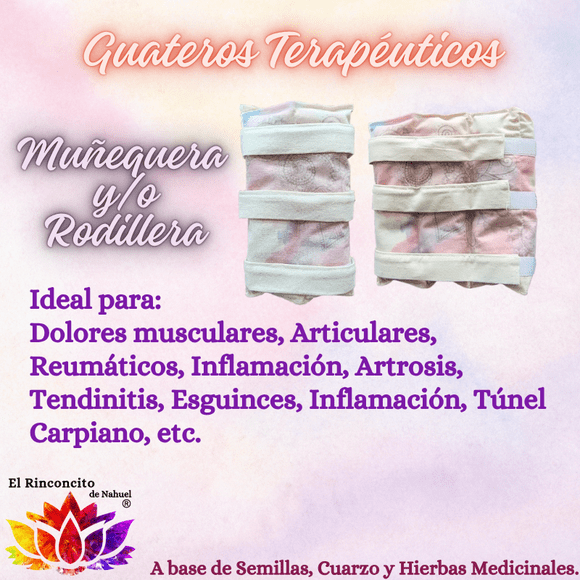 Guatero Rodillera/Muñequera de Semillas, Cuarzo y Hierbas Medicinales.
