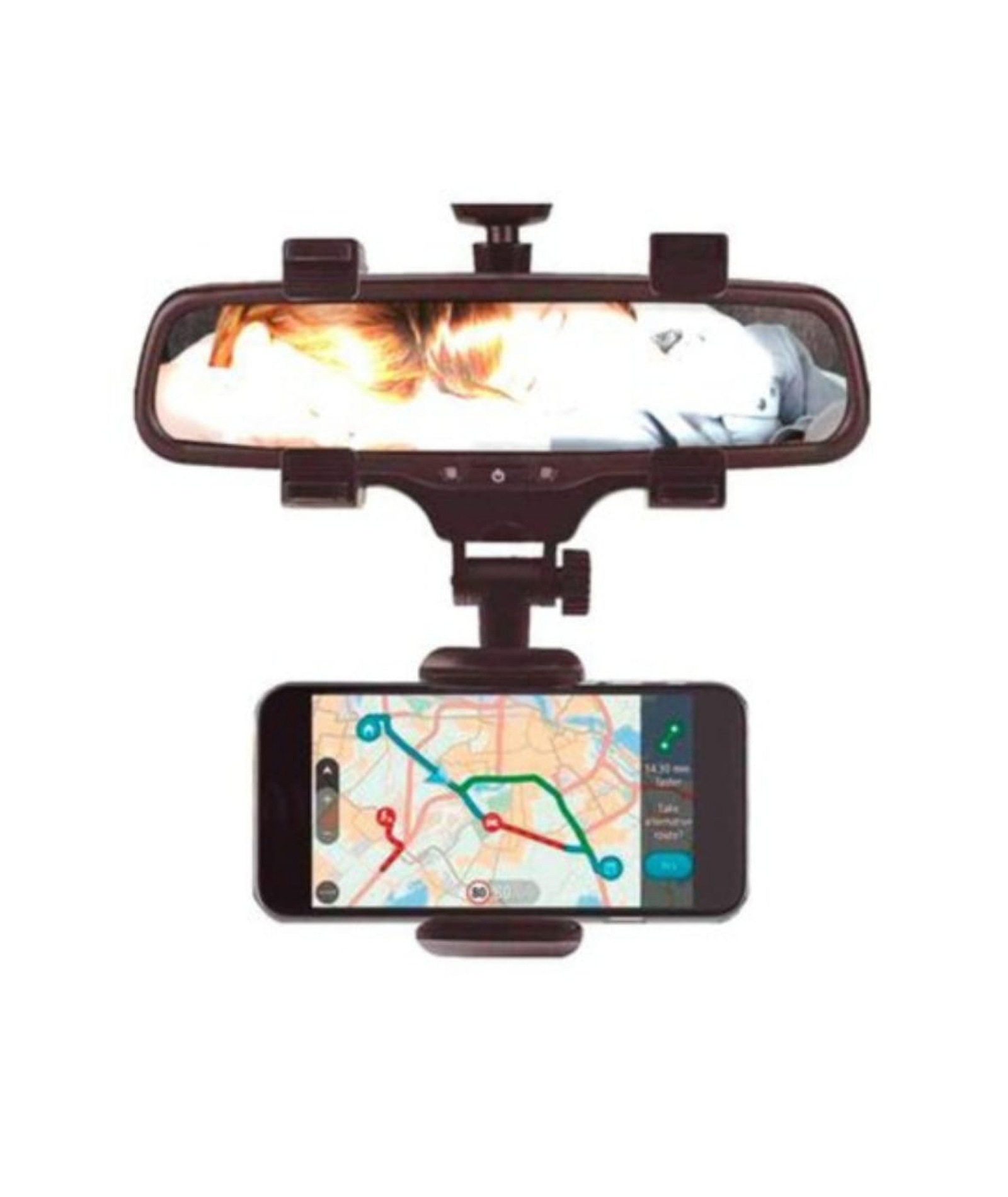 Mundo Accesorios - Soporte De Teléfonos Para Espejos Retrovisores De Autos