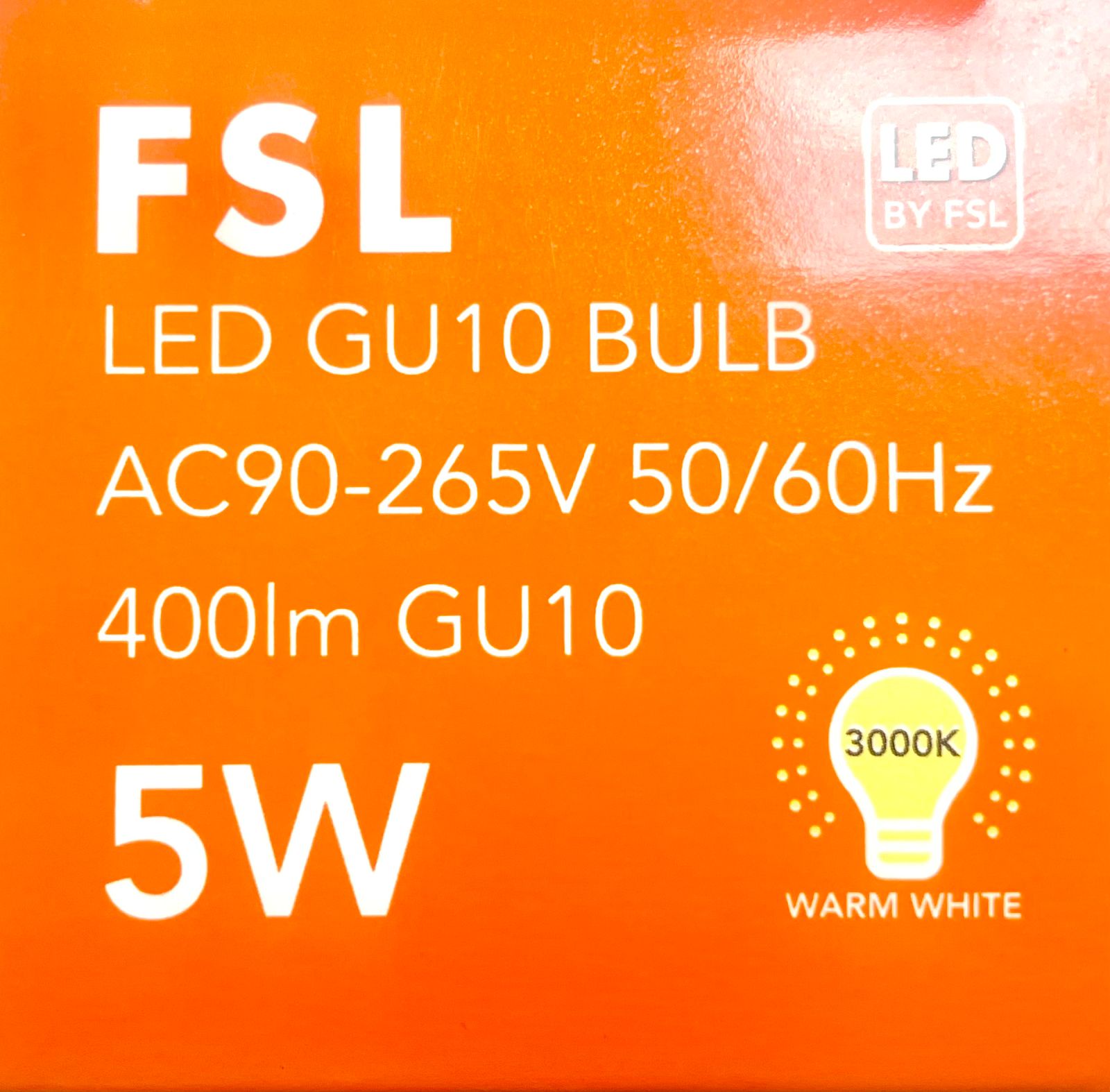 Pack X3 Ampolletas Led Gu10 5W- (Luz Cálida) Fsl
