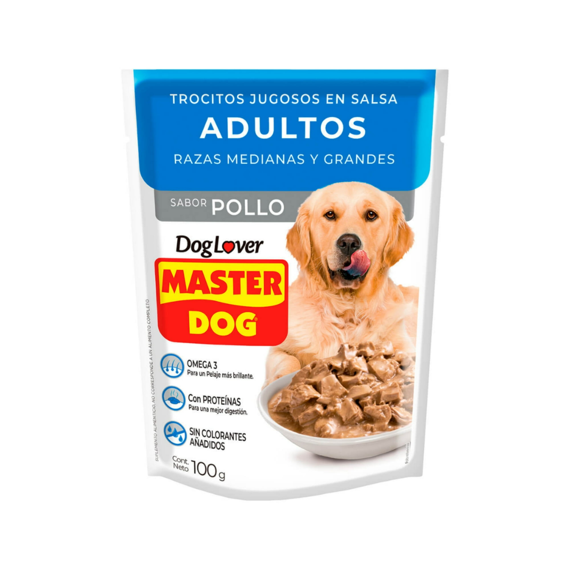Sobres De Alimento Húmedo Master Dog Pollo 20 Un.