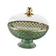 thumbnail image 1 of Cuenco De Fruta Con Pedestal Y Tapa Transparente Redondo Para Centro De Mesa Festivo Verde, 1 of 5