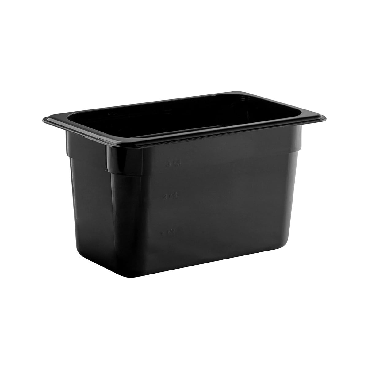 Gastroplast - Contenedor Gn Policarbonato Negro 1/4x15 Cm