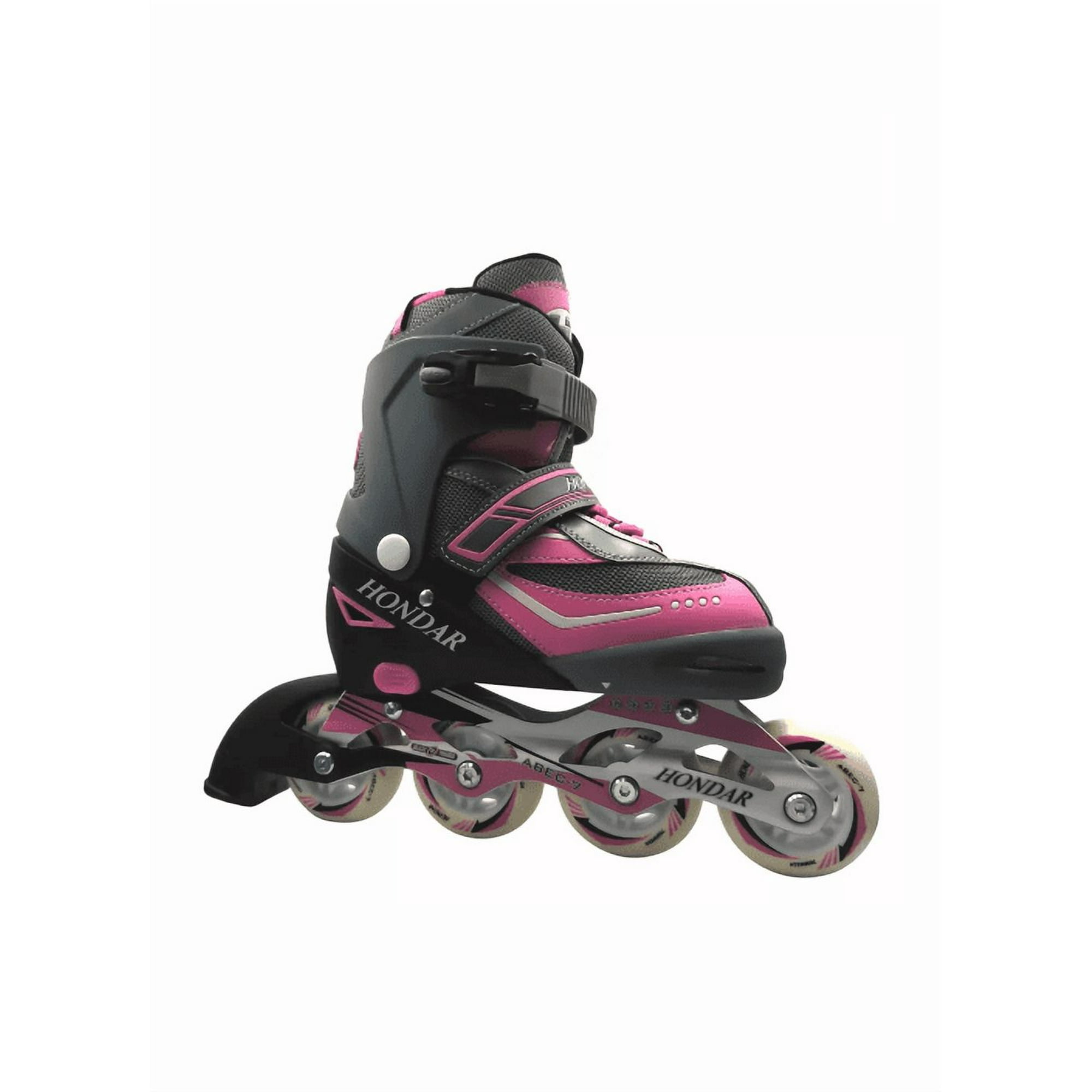 Genérico - Patines En Línea Roller Talla 33-36 Ajustable, Fucsia
