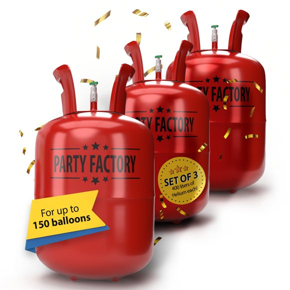 Kit Party Factory 3x Tanque de Helio – 150 Globos