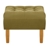 Bodevir - Pouf Wood 1C Felpa 04 Verde Musgo