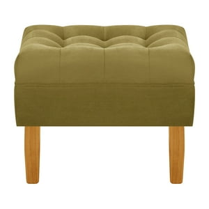 Bodevir - Pouf Wood 1C Felpa 04 Verde Musgo