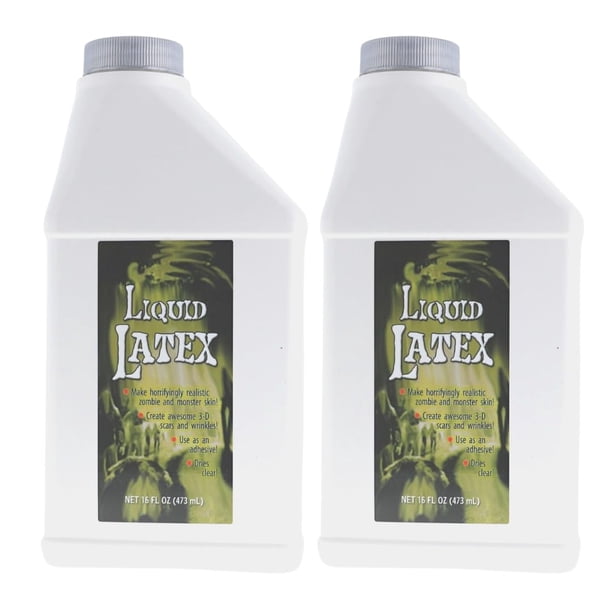 Set de 2 paquetes de látex líquido, 473 ml, seguro para la piel, para cosplay de Halloween