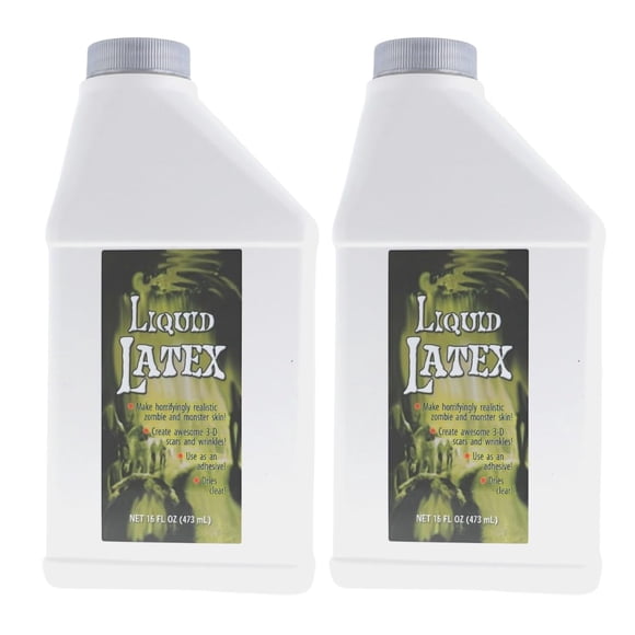 Set de 2 paquetes de látex líquido, 473 ml, seguro para la piel, para cosplay de Halloween