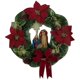 thumbnail image 3 of Corona De Navidad Redonda Adorno Colgante Ventana De Pared Decoración De Oto?o Al Aire Libre Rojo, 3 of 5