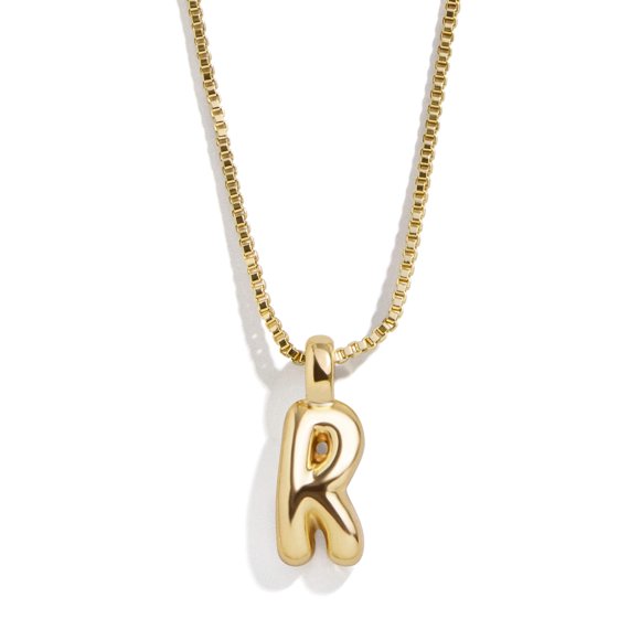 Collar BaubleBar de 46 cm con inicial de latón bañado en oro
